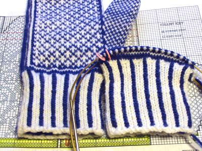 A closeup of the cuffs on the Anemoi Mittens