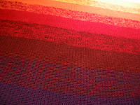 The color gradient in the ombre blanket.