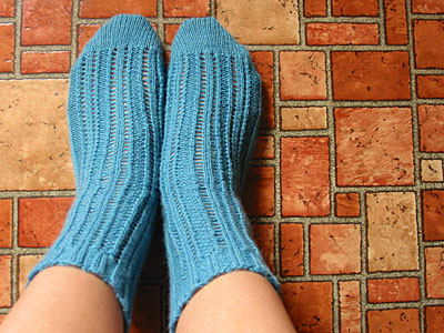Straight-laced socks on my feet